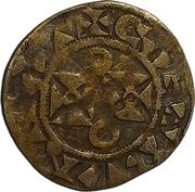Denier - Louis VII 1st type Mantes mint reverse image