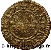 Denier Tournois - Henri III Paris; 1st type, France, 1577-1593 reverse image