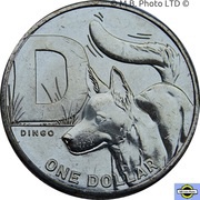 1 Dollar - Elizabeth II 6th Portrait - The Great Aussie Coin Hunt 2 - Letter D, Australia, 2021 reverse image