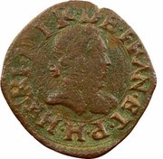 Denier Tournois - Henri III La Rochelle; 1st type obverse image