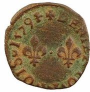 Denier Tournois - Henri III La Rochelle; 1st type reverse image