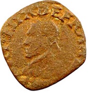 Denier Tournois - Henri III Bayonne; left portrait obverse image