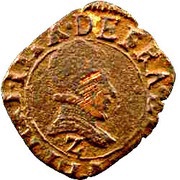 Denier Tournois - Henri III Dauphiné; Type A; Z on obverse obverse image