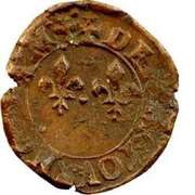 Denier Tournois - Henri III Lyon; 1st type, France, 1585-1587 reverse image