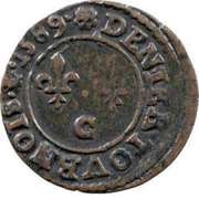 Denier Tournois - Henri III Saint-Lô; 2nd type, France, 1585-1589 reverse image