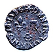 Denier Tournois - Henri III Dauphiné; Type B, France, 1586 reverse image