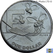 1 Dollar - Elizabeth II 6th Portrait - The Great Aussie Coin Hunt 2 - Letter F, Australia, 2021 reverse image