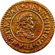 Denier Tournois - Henri IV Lyon; Type A obverse image
