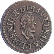 Denier Tournois - Louis XIII Nantes; 1st type obverse image