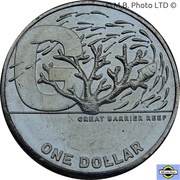 1 Dollar - Elizabeth II 6th Portrait - The Great Aussie Coin Hunt 2 - Letter G, Australia, 2021 reverse image