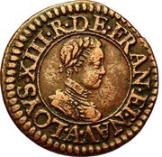 Denier Tournois - Louis XIII Paris; 1st type obverse image
