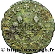 Denier Tournois - Louis XIII Amiens, France, 1614-1616 reverse image