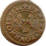 Denier Tournois - Louis XIII Lyon; 3rd type, France, 1617-1618 reverse image