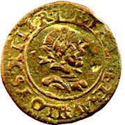 Denier Tournois - Louis XIII Villeneuve; 2nd type obverse image