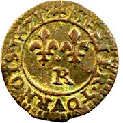 Denier Tournois - Louis XIII Villeneuve; 2nd type, France, 1621 reverse image