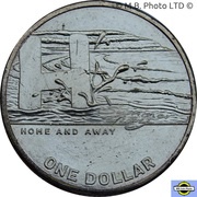 1 Dollar - Elizabeth II 6th Portrait - The Great Aussie Coin Hunt 2 - Letter H, Australia, 2021 reverse image