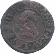 Denier Tournois - Louis XIII Riom; 1st type obverse image