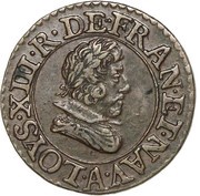 Denier Tournois - Louis XIII Paris mint; 3rd type obverse image