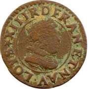 Denier Tournois - Louis XIII Poitiers mint; 2nd type obverse image