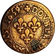Double Tournois - Louis XIII La Rochelle, France, 1639 reverse image