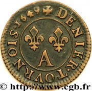 Denier Tournois - Louis XIV reverse image