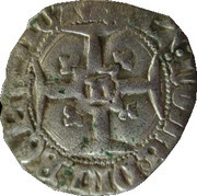 Double tournois or niquet says "léopard", France, 1421 reverse image