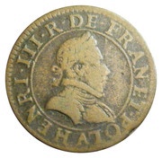 Double Tournois - Henri III Paris mint; 1st type obverse image