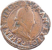 Double Tournois - Henri III Rennes mint obverse image