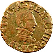 Double Tournois - Henri III Dauphiné mint; Z on reverse obverse image