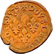 Double Tournois - Henri III Nantes mint; 1st type, France, 1578-1584 reverse image