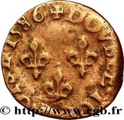 Double Tournois - Henri III Troyes mint reverse image