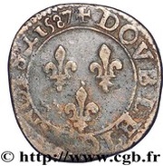 Double Tournois - Henri III Amiens mint, France, 1578-1589 reverse image