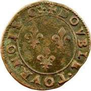 Double Tournois - Henri III Toulouse mint; Type 1A, France, 1579-1580 reverse image