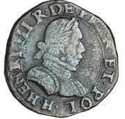 Double Tournois - Henri III La Rochelle mint; 1st type obverse image