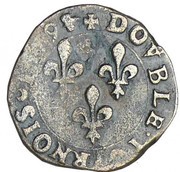 Double Tournois - Henri III La Rochelle mint; 1st type, France, 1579-1581 reverse image