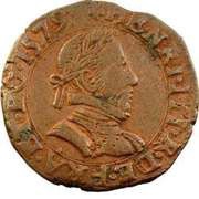 Double Tournois - Henri III Riom mint obverse image