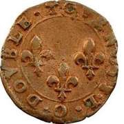 Double Tournois - Henri III Riom mint, France, 1579-1592 reverse image