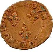 Double Tournois - Henri III Tours mint; 1st type, France, 1580-1586 reverse image