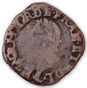 Double Tournois - Henri III Bayonne mint; left portrait obverse image