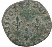 Double Tournois - Henri III Bayonne mint; right portrait reverse image