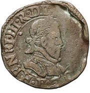 Double Tournois - Henri III Angers mint; 2nd type obverse image