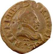 Double Tournois - Henri III Nantes mint; 2nd type obverse image
