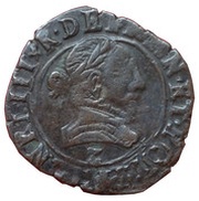 Double Tournois - Henri III Dauphiné mint; Type A; Z on obverse obverse image