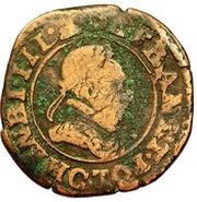Double Tournois - Henri III Saint-Lô mint; 2nd type obverse image