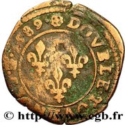 Double Tournois - Henri III Saint-Lô mint; 2nd type, France, 1585-1589 reverse image