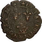Double Tournois - Henri III Lyon mint; 2nd type, France, 1587-1592 reverse image