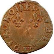 Double Tournois - Henri III Bourges mint, France, 1587-1593 reverse image