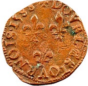 Double Tournois - Henri III Bordeaux mint; 2nd type, France, 1588-1589 reverse image