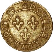 Double Tournois - Henri III Paris mint; 2nd type, France, 1588-1593 reverse image