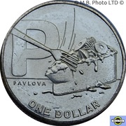 1 Dollar - Elizabeth II 6th Portrait - The Great Aussie Coin Hunt 2 - Letter P, Australia, 2021 reverse image